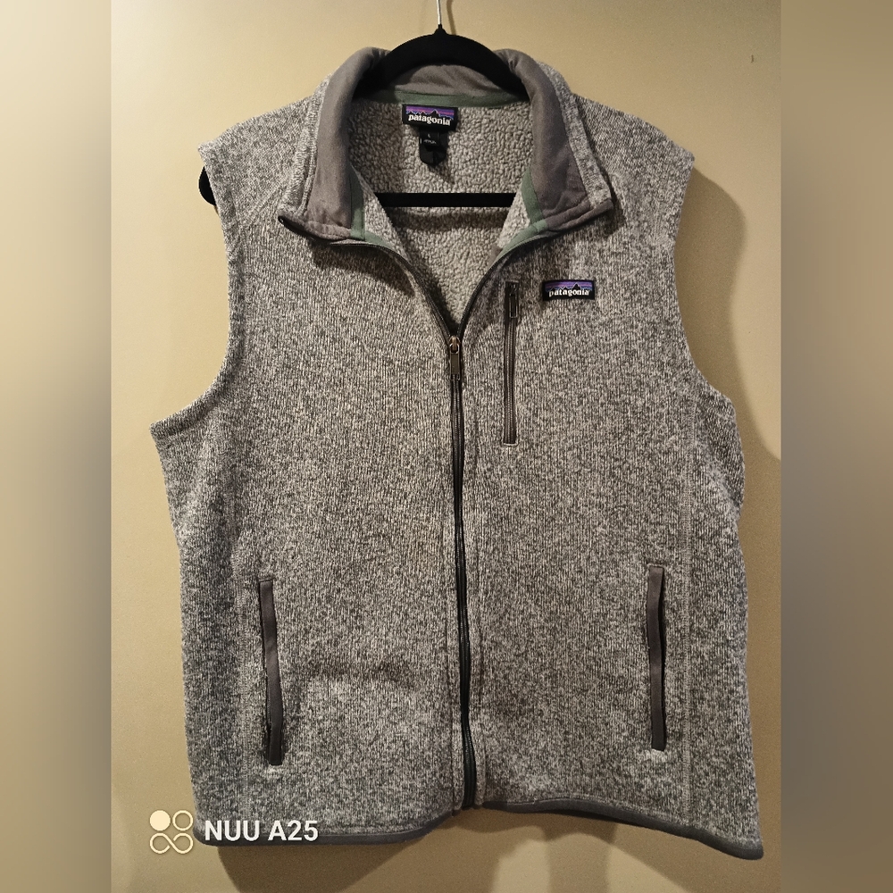 Patagonia Men’s Better Sweater Vest Full Zip Size L Stonewash Grey